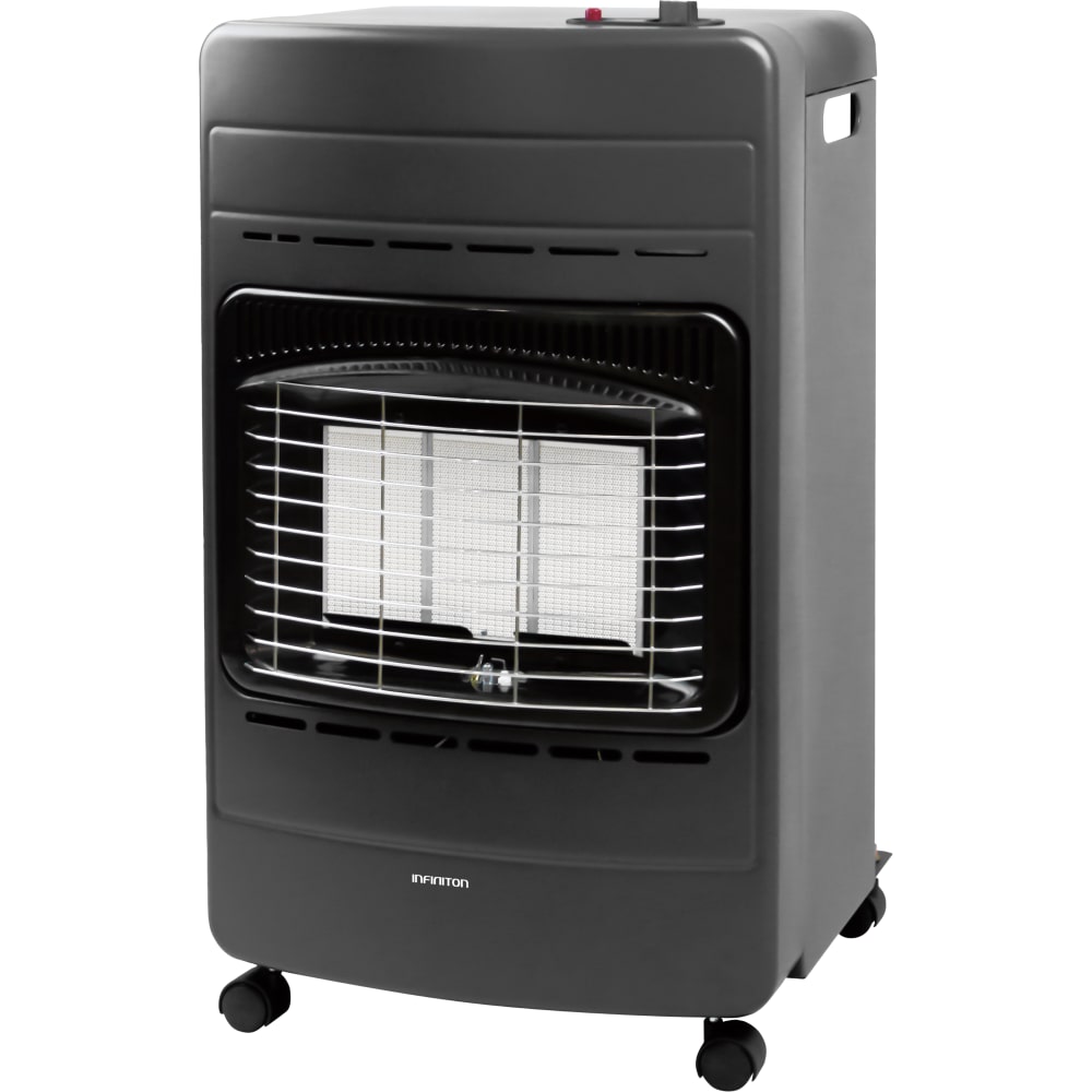 INFINITON Estufa a Gás HG-FL3, 4200W, Rodas Pivotantes, Sistema Anti-queda, Sensor de Oxigénio, Preto