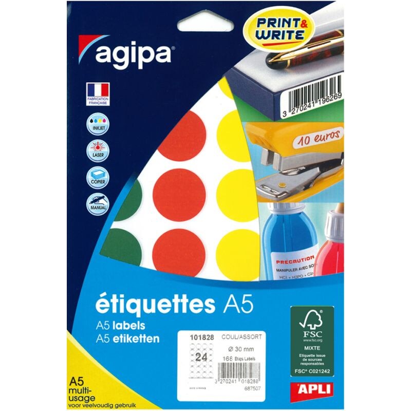 agipa Markierungspunkte, Durchmesser: 24 mm, rund, gelb