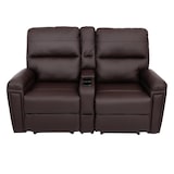 thumbnail of Fauteuil cinéma 2 places HWC-K17, fauteuil de relaxation Fauteuil TV Canapé, suspension Nosa Porte-boissons Compartiment ~ Similicuir brun