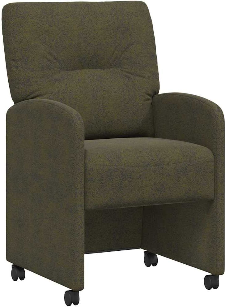vidaXL Esszimmerstühle mit Rollen 2 pcs Armeegrün 57 x 67 x 95 cm