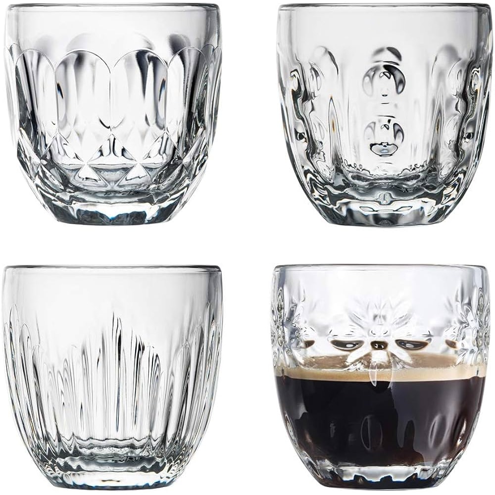 Coffret de 4 tasses expresso 4 motifs assortis, TROQUET