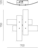 thumbnail of Mittlere Deckenleuchte Lara aus weißem Glas mit Blattsilberdetails, 70 x 70 cm, 2 E27-Leuchten, IP20, max. 2 x 70 W, moderner Stil, ohne Leuchtmittel