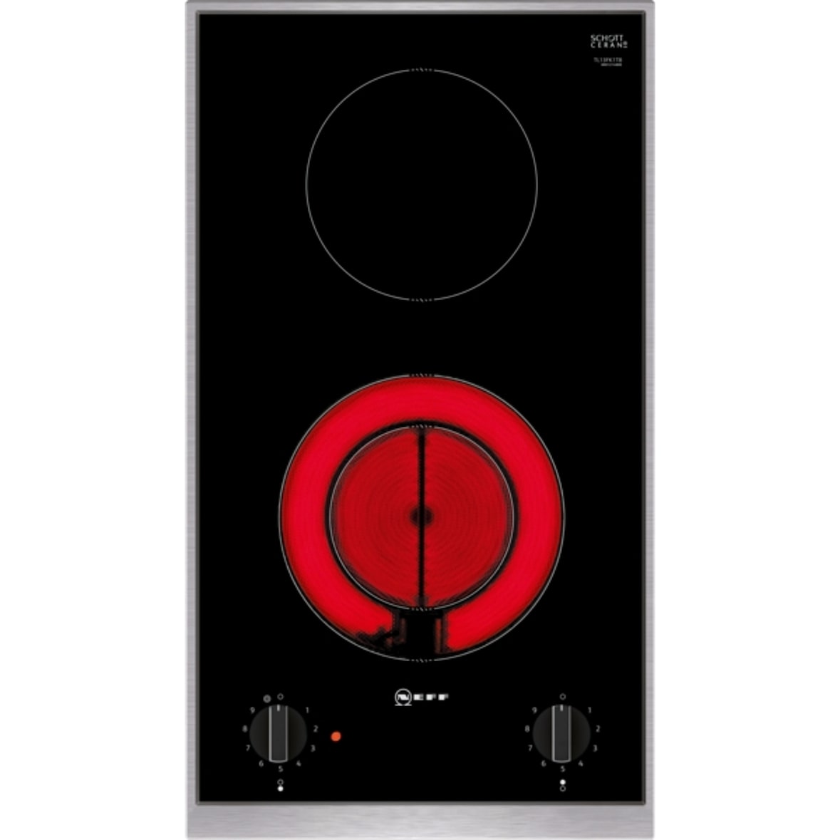 Neff N 30 TL13FK1T8 Domino-Kochfeld, Elektro, 30 cm, Schwarz, Mit Rahmen aufliegend