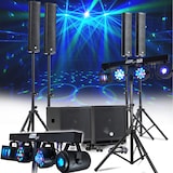 thumbnail of KIT SONO COMPLET 2400W DJ BM SONIC, 4 Enceintes satellites, 2x MEGA SUB 38cm USB/Bluetooth, Câbles, Micros, 2 PORTIQUES LUMIERES