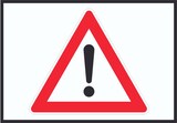 thumbnail of Achtung Zeichen Weiss Symbol Schild A3 Rückseite selbstklebend