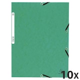 thumbnail of Exacompta  Cod. 55303E - Cartella 3 lembi con elastici in cartoncino lustré 355 g/mq - 24x32cm verde - Confezione da  50 pz.