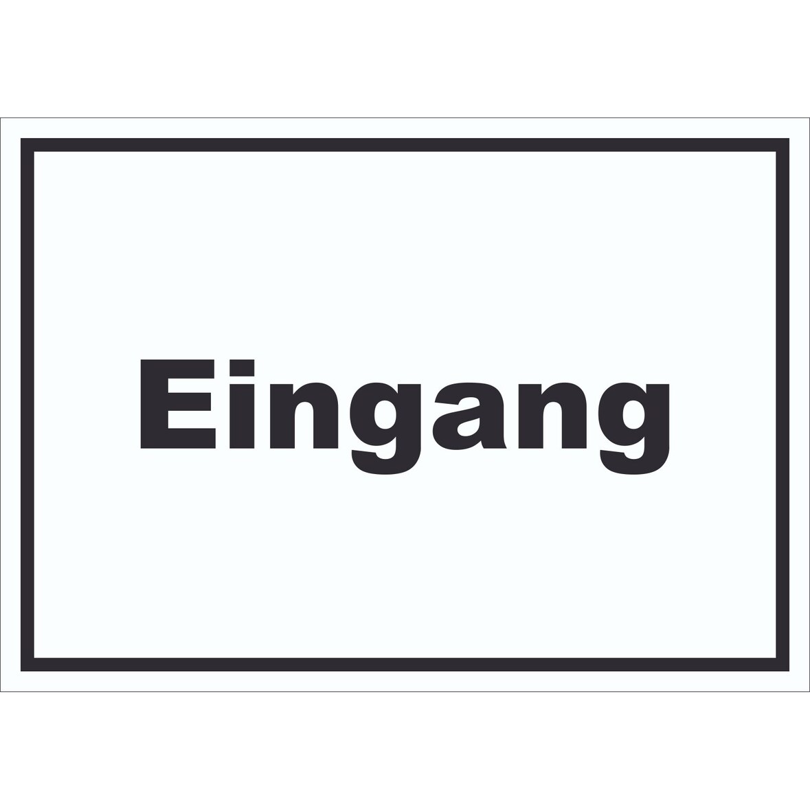 Eingang Schild mit Text Zugang Eintritt waagerecht A3 Rückseite selbstklebend