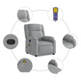 thumbnail of vidaXL Massagesessel Hellgrau Stoff