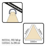 thumbnail of Toldo sombreo triangular Aktive Garden color crema