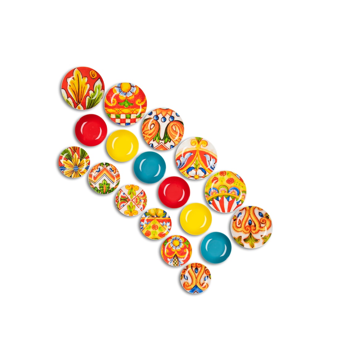 Excelsa vajilla de 18 piezas Caltagirone de porcelana multicolor