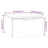 thumbnail of vidaXL Wand-Nachttisch Betongrau 34x30x20 cm