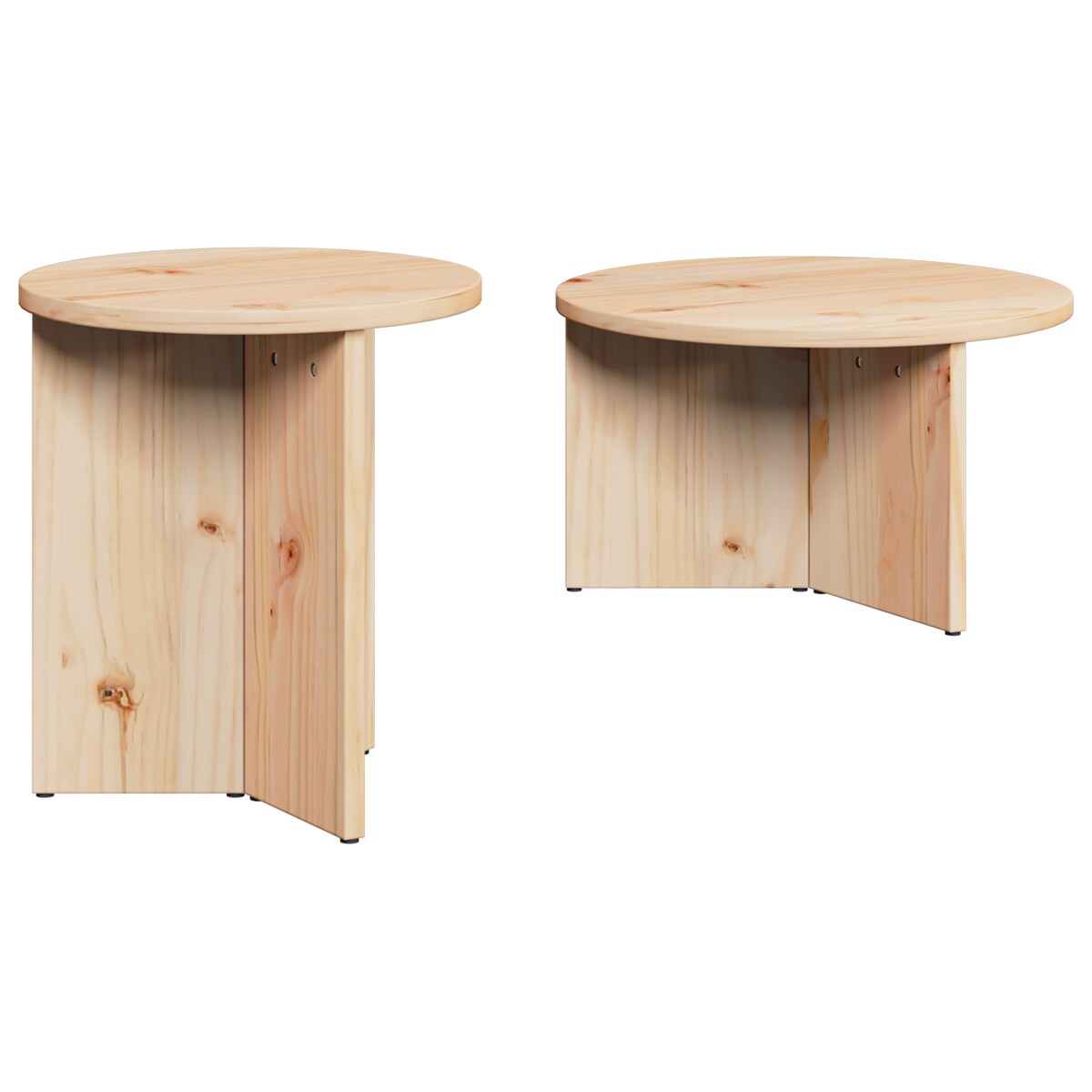 vidaXL Couchtisch 2 pcs Natur 49 x 49 x 28 cm Massivholz Kiefer