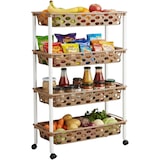thumbnail of Carrito verdulero COSHANO con 4 Niveles Tipo Slim y Ruedas, Marrón