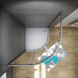 thumbnail of AICA Mampara de ducha curva semicircular corredera,cromado,vidrio antical 6mm 800x800x1850mm