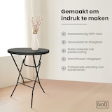 thumbnail of IvoQ Set van 2 Statafels Zwart – Inclusief 2 Zwarte Stretchhoezen – Ø80 cm x 110 cm – Opvouwbaar – Partytafels voor Feest, Tuin & Event