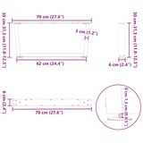 thumbnail of vidaXL Couchtischbeine V-Form 2 Stück Naturstahl 70x(30-31,3) cm Stahl