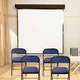 thumbnail of Silla de confidente / silla para visitas / silla plegable TUDELA PU azul hjh OFFICE