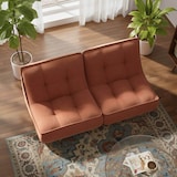 thumbnail of Lot de 2 fauteuils modulable en velours 160 x 90 x 70 cm terracotta