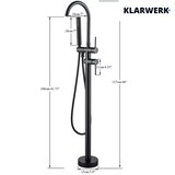 thumbnail of JANA | Torneira para banheira independente premium em preto | Fixação de pavimento em aço inox com chuveiro de mão | montagem no chão hotel