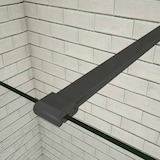 thumbnail of AICA Walkin Panel de ducha con Película de Seguridad a Prueba de Explosiones Perfil Negro mate con Barra1 de 90cm Tamaño (78-80)x200cm