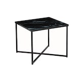thumbnail of SalesFever Beistelltisch quadratisch | Glasplatte foliert in Marmor-Optik | Gestell Metall | B 50 x T 50 x H 42 cm | schwarz