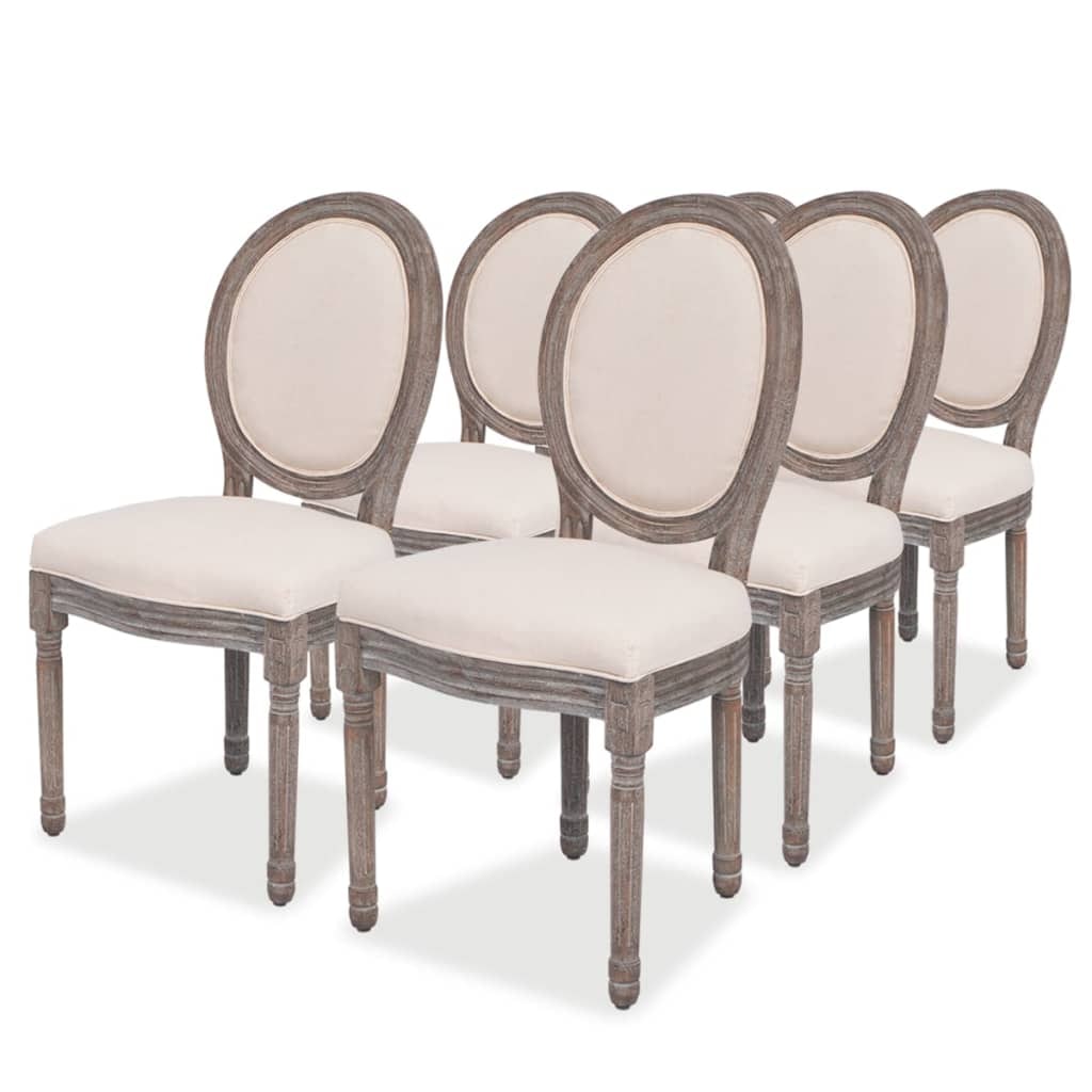 Chaises à manger lot de 6 crème tissu Modèle Orion Focus Plus