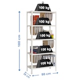 thumbnail of Estante de metal sem parafusos Fileclick 5 prateleiras. Cor branca/branca 1800x800x360 mm