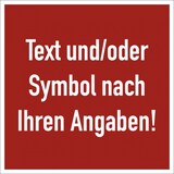 thumbnail of Dreifke® Schild, Brandschutzzeichen - Text nach Ihren Angaben, Alu, 100x100 mm