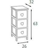 thumbnail of King Home Cassettiera Pomoli Cuore 26x32x63h cm Grigia