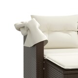 thumbnail of vidaXL Gartensofa 2-Sitzer mit Dach und Hockern Braun Poly Rattan