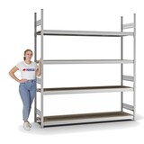 thumbnail of PROREGAL Weitspannregal Stecksystem T-Profil | HxBxT 250x225x50cm | 4 Ebenen | Spanplatten-Fachboden | Fachlast 350kg | Verzinkt | Lagerregal