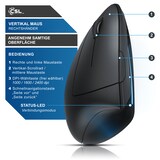thumbnail of CSL - Maus kabellos für Linkshänder - Vertikalmaus Bluetooth und 2,4 Ghz Wireless Funkmaus - vertikal ergonomisch - Vorbeugung gegen Mausarm - für PC