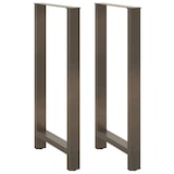 thumbnail of Pieds De Table De Bar En Acier Naturel, 2 Pièces, 60 X (110 111) Cm