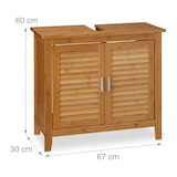 thumbnail of Relaxdays Waschbeckenunterschrank LAMELL, 2 Türen, Waschbecken & Waschtisch, Bambus & MDF, HBT: 60 x 67 x 30 cm, natur