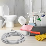 thumbnail of Relaxdays Rohrreinigungsspirale mit Kralle, mechanische Rohrreinigung, WC, Dusche, Waschbecken, Stahl, 6mm x 3m, silber