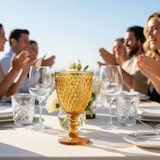 thumbnail of Solycarpa Juego 6 Copas Color Ámbar Transparente Personalizado para Fiesta, Boda o Bautizo Original y Resistente