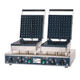 thumbnail of Cleiton® Gofrera Profesional Doble Eléctrica de Sobremesa en acero inoxidable de 55x36 cm | Placas de Hierro Fundido -  8 Gofres cuadrados - 3200 W