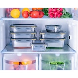 thumbnail of PIKA - Lot de 7 boites alimentaires en inox - 3x 820ml + 2x 1200ml + 2x 260ml – Hermétique - Compatible au micro-ondes, four, congélateur - Batch cook