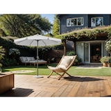 thumbnail of Tarrington House Guarda-sol redondo com franja Merida, alumínio, Ø 2.9 x 2.5 m, repelente de água, branco/cinzento