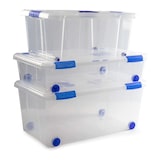 thumbnail of Caixa de arrumação em plástico transparente de 31 litros com tampa e pega n.º 6