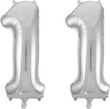 thumbnail of XL Folienballon silber Zahl 11