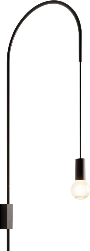 Zafferano - Filo Wandleuchte, 200° schwenkbar, lackiertes Metall, E27-Glühbirne max. 60 W enthalten, H 110 cm - Schwarz