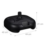 thumbnail of Relaxdays Sonnenschirmständer befüllbar mit Wasser o. Sand, Stockgröße 25-32mm, 44x42 cm, Kunststoff Schirmfuss, schwarz