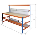 thumbnail of Packtisch 300kg Profi 1 HxBxT 150x180x70cm blau SZAGATO Verpackungstisch Verpackungstische Verpackungsstation Arbeitstisch Pakete Pakettisch