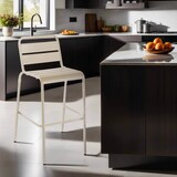 thumbnail of Hochstuhl aus elfenbeinfarbenem Metall