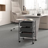 thumbnail of Carrinho Auxiliar com Rodas Carrinho de Cozinha de 3 Níveis com 3 Cestos e Estrutura de Aço 40,8x33,5x60,5 cm Preto