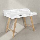 thumbnail of Moderner Schreibtisch, Skandinavischer Retro Look, Große Arbeitsfläche - Stilvoll & Praktisch. 110x60x85 cm | Kadima Design