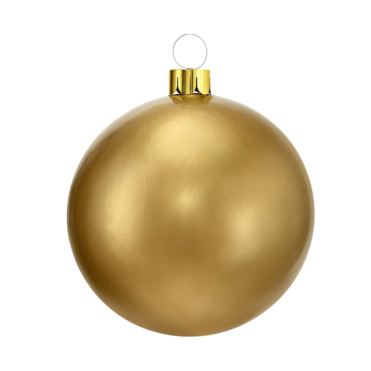 WellHome - Bola de Navidad Inflable Dorada de Ø45cm con Ventosa y Accesorios