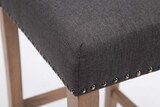 thumbnail of Barhocker LIKEL - Stoff Dunkelgrau 42x57x113 cm Braun | Barstuhl Mit Lehne Tresenhocker Tresenstuhl Kneipenhocker Kneipenstuhl