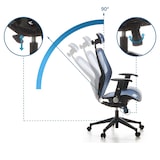 thumbnail of Silla de oficina / Sillón de oficina AIR-PORT tejido en malla azul hjh OFFICE